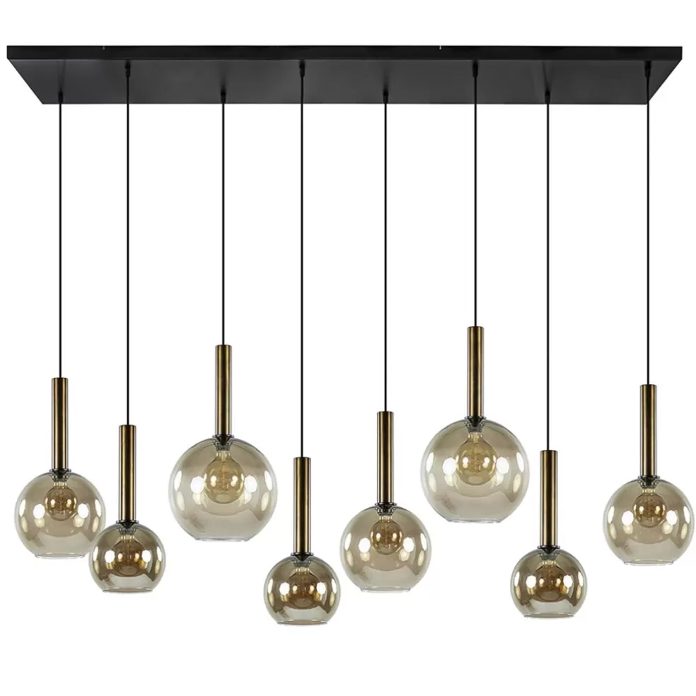 Best Straluma Hanglamp Bella 8L zwart/brons/smoke mix