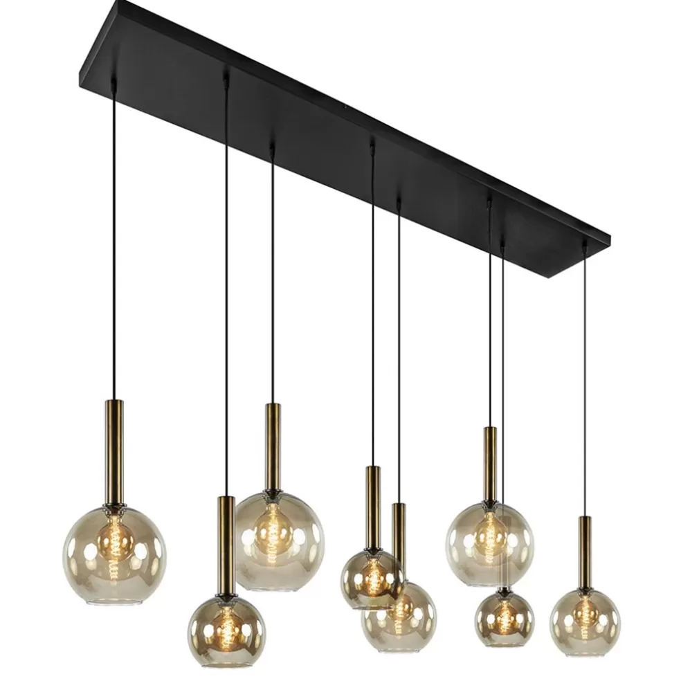 Best Straluma Hanglamp Bella 8L zwart/brons/smoke mix