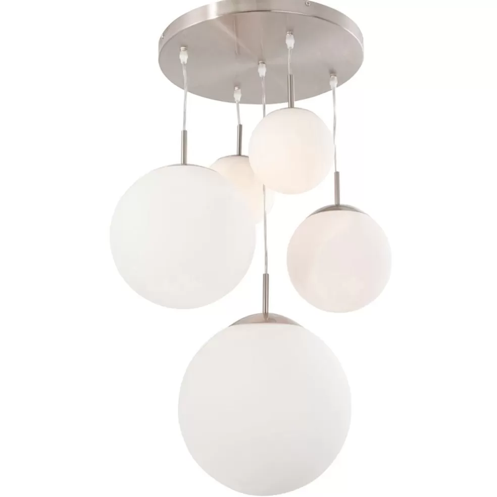 Outlet Straluma Hanglamp bol Bollique 5x glas wit