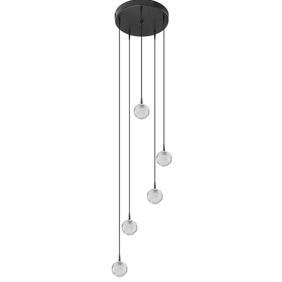 Shop Straluma Hanglamp Bubbles 5L rond zwart/helder dtw