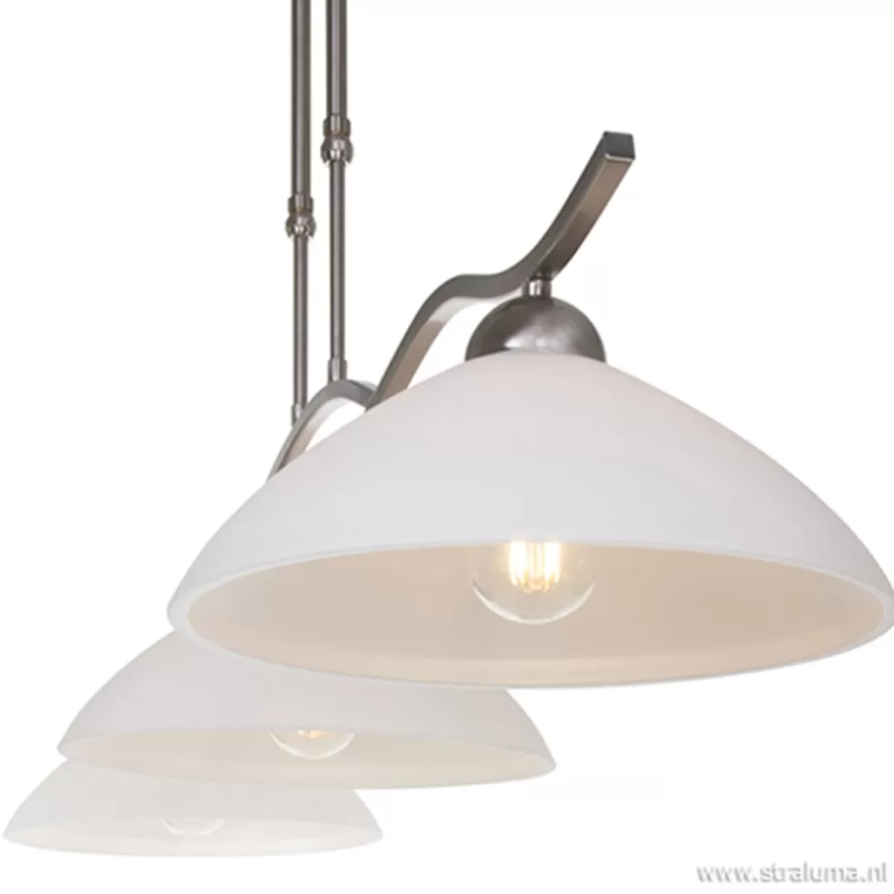 New Straluma Hanglamp Capri staal glas eettafel