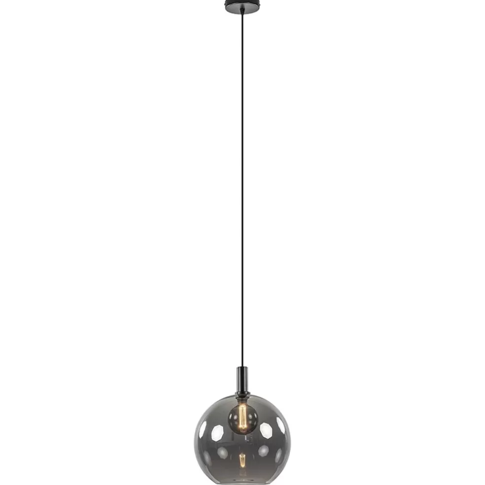 Discount Straluma Hanglamp Chandra 1L zwart + glas 40cm