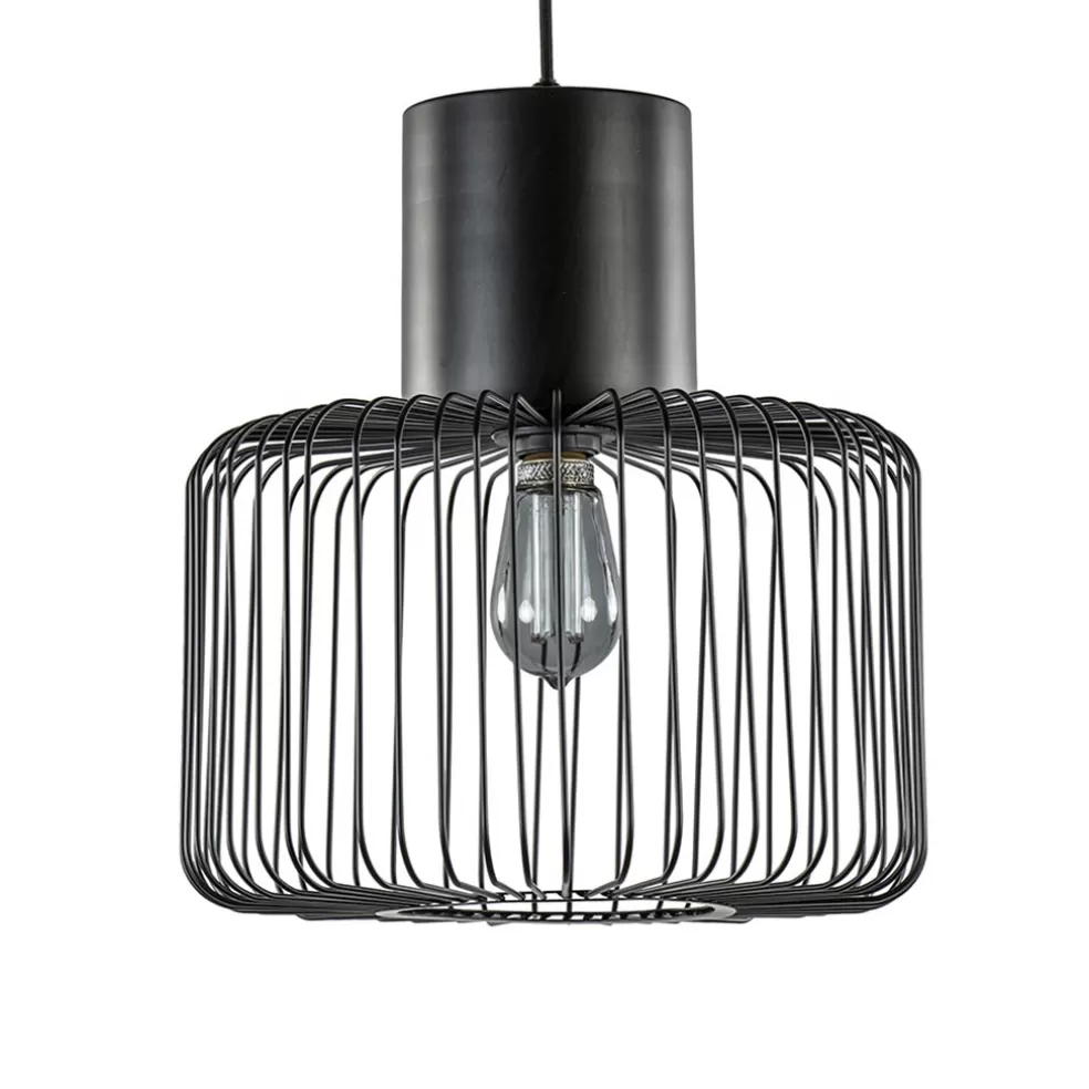 Shop Straluma Hanglamp draad cilinder zwart met klos