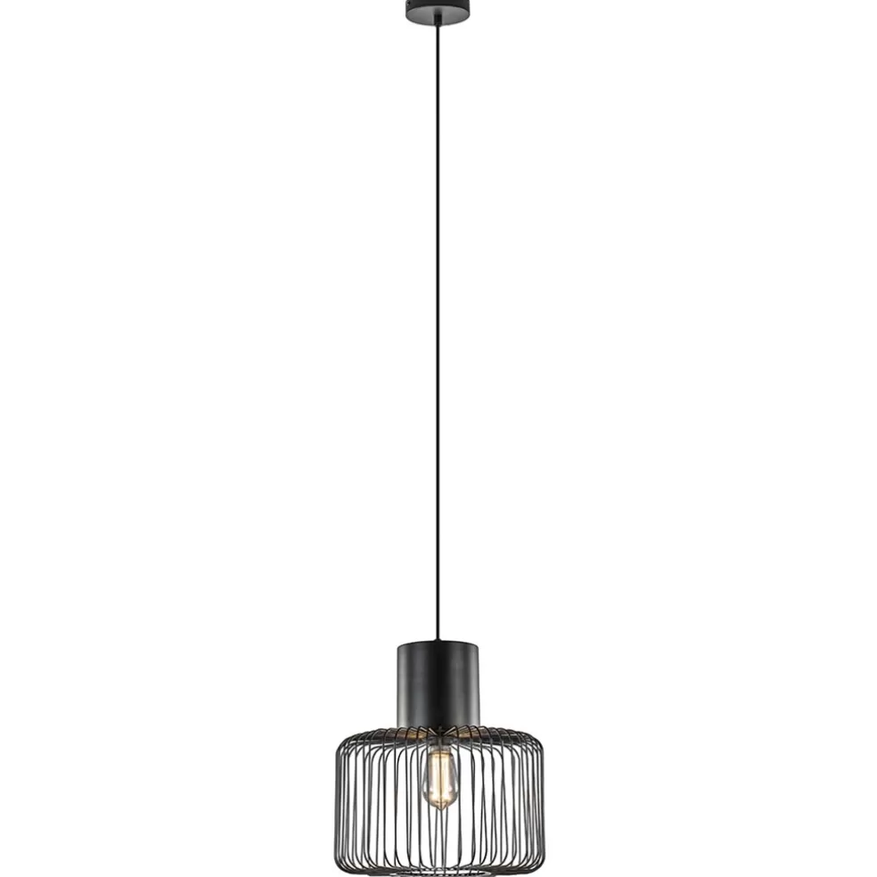 Shop Straluma Hanglamp draad cilinder zwart met klos