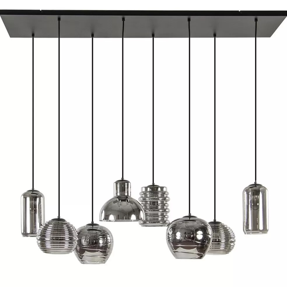 Sale Straluma Hanglamp Fantasy 8L zwart + smoke glas mix