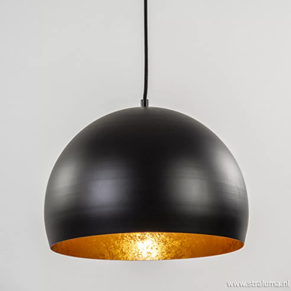 Fashion Straluma Hanglamp Jaicey bol zwart/goud