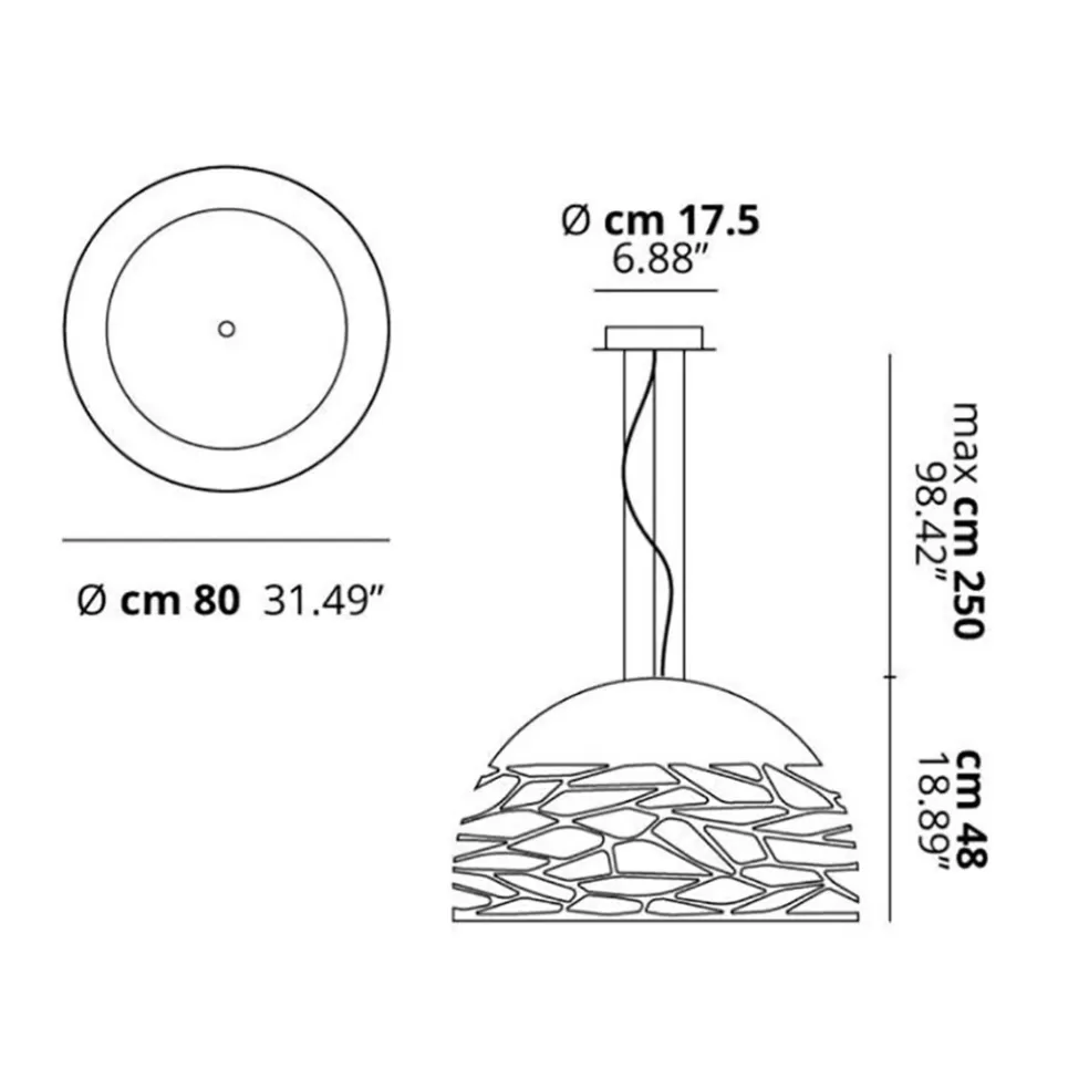 Clearance Straluma Hanglamp Kelly Dome 80cm zwart