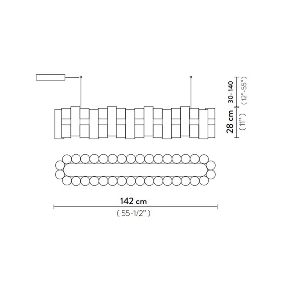 Discount Straluma Hanglamp La Lollo linear 140 goud