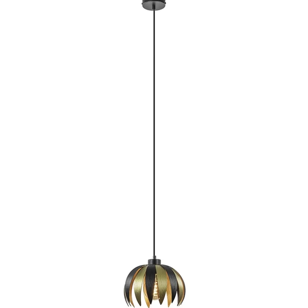 Clearance Straluma Hanglamp leaves mat zwart met goud