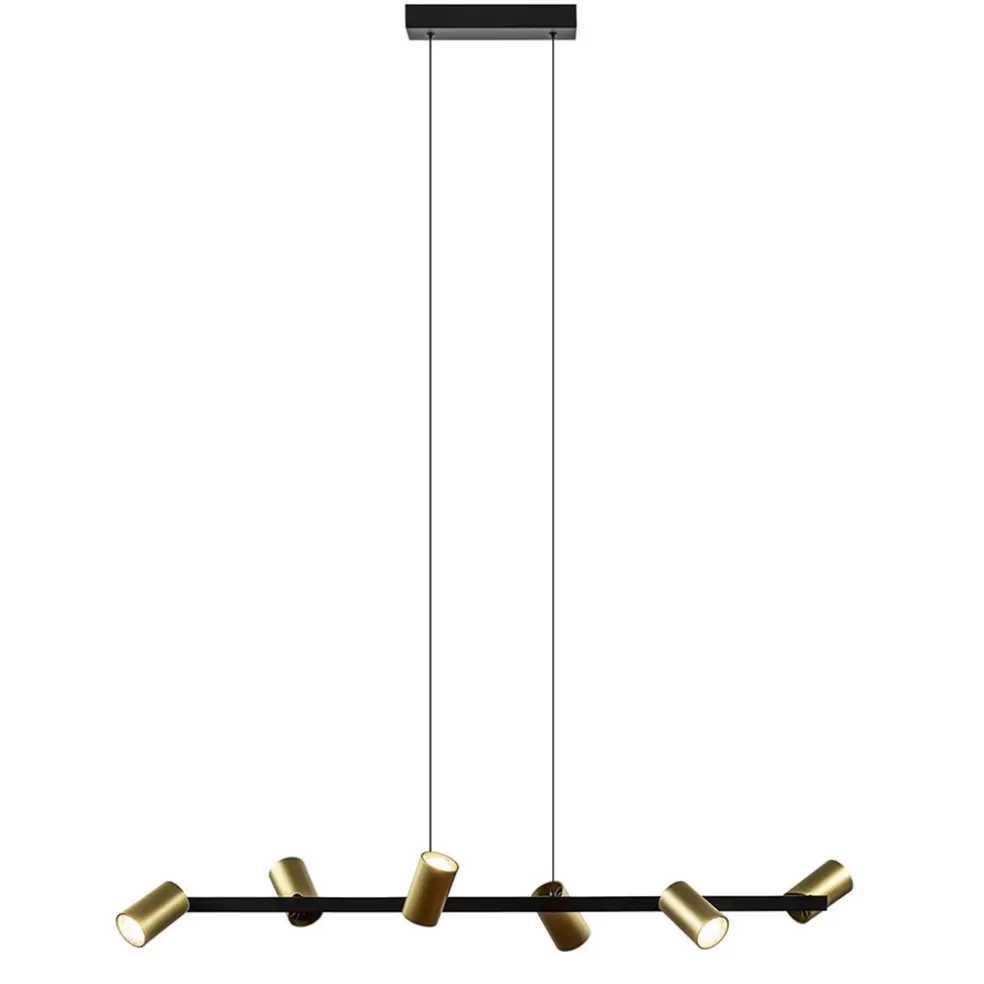 Best Straluma Hanglamp met spots 6-lichts zwart/goud