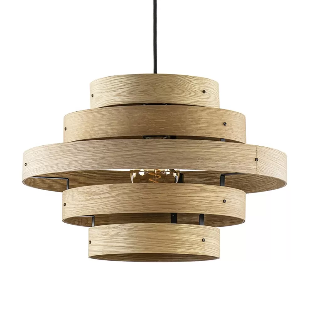 Fashion Straluma Hanglamp Oaknut hout 5 ringen