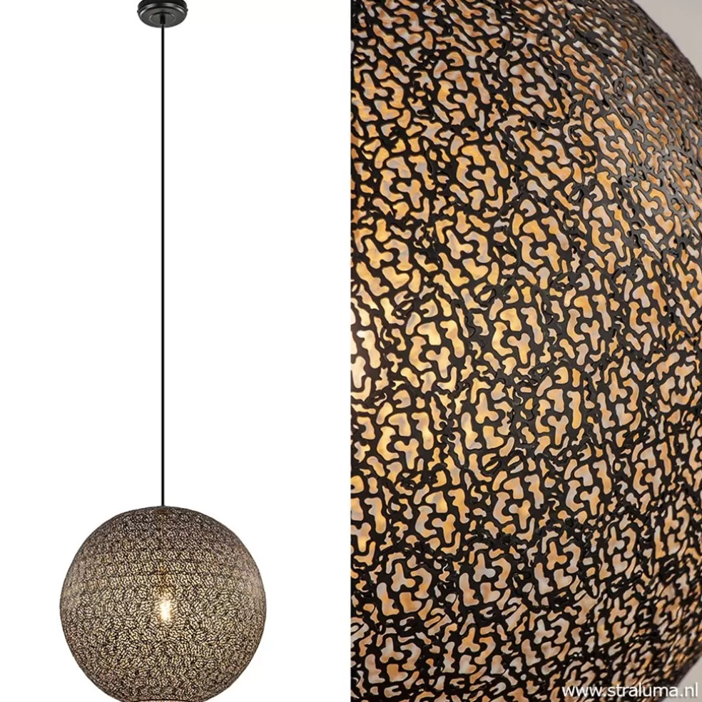 Flash Sale Straluma Hanglamp Oronero bol zwart/goud 50cm