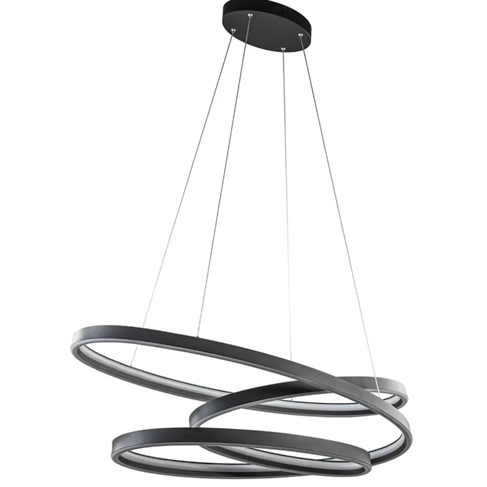 Store Straluma Hanglamp ovale ringen mat zwart