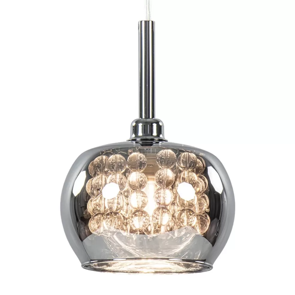 Hot Straluma Hanglamp Pearl klein chroom + smoke glas