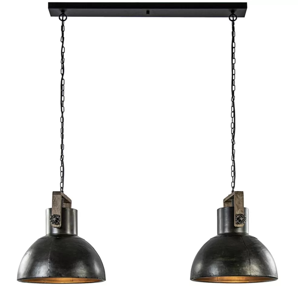 Sale Straluma Hanglamp Shelly 2-lichts brons/hout