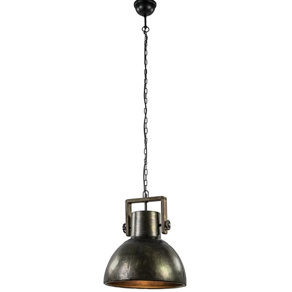 Hot Straluma Hanglamp Shelly industrieel bruin/hout