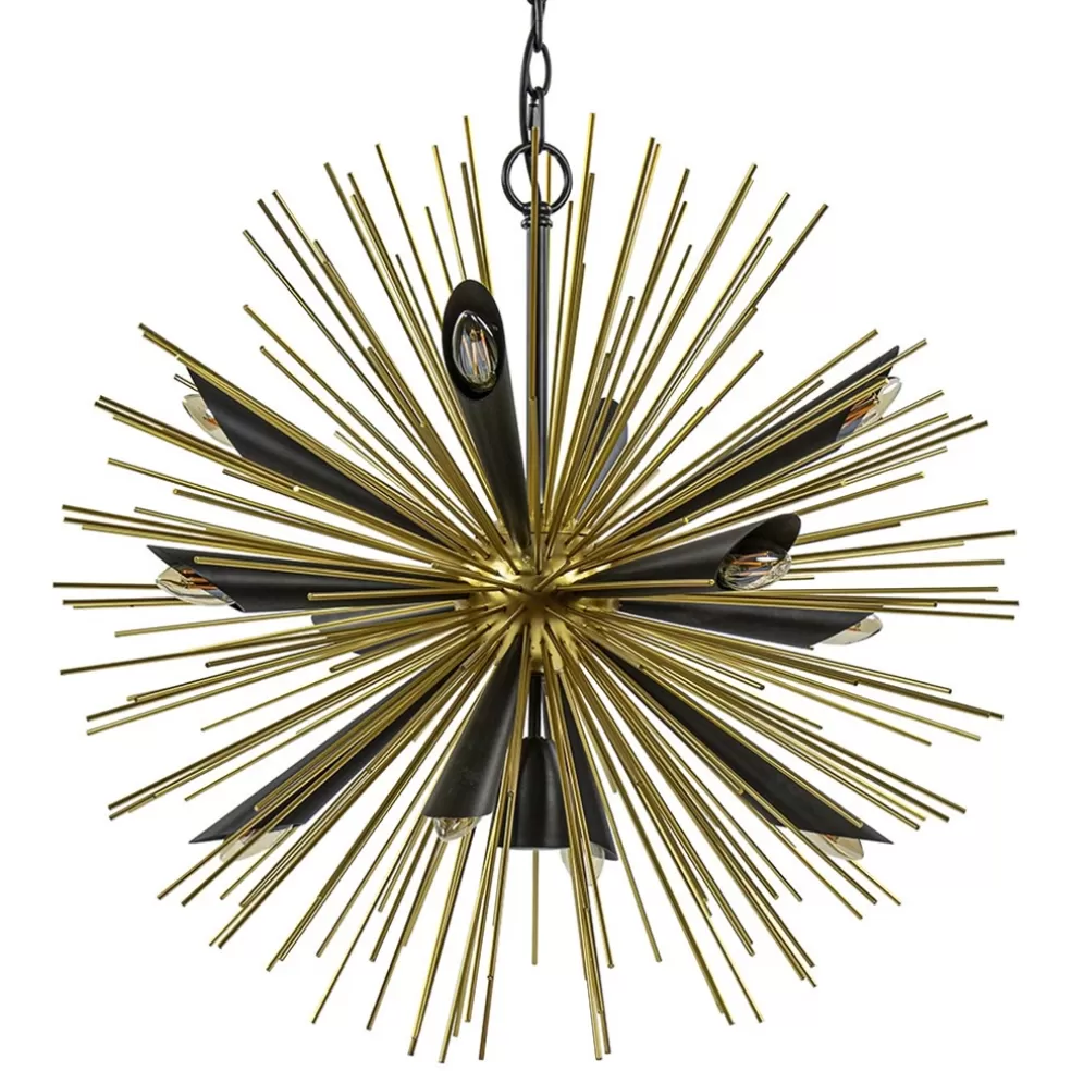 Cheap Straluma Hanglamp Springfield rond zwart/goud sprieten