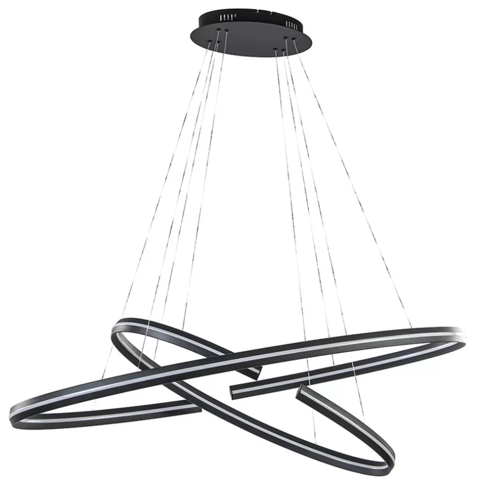 Store Straluma Hanglamp zwart 2x ledband ovaal