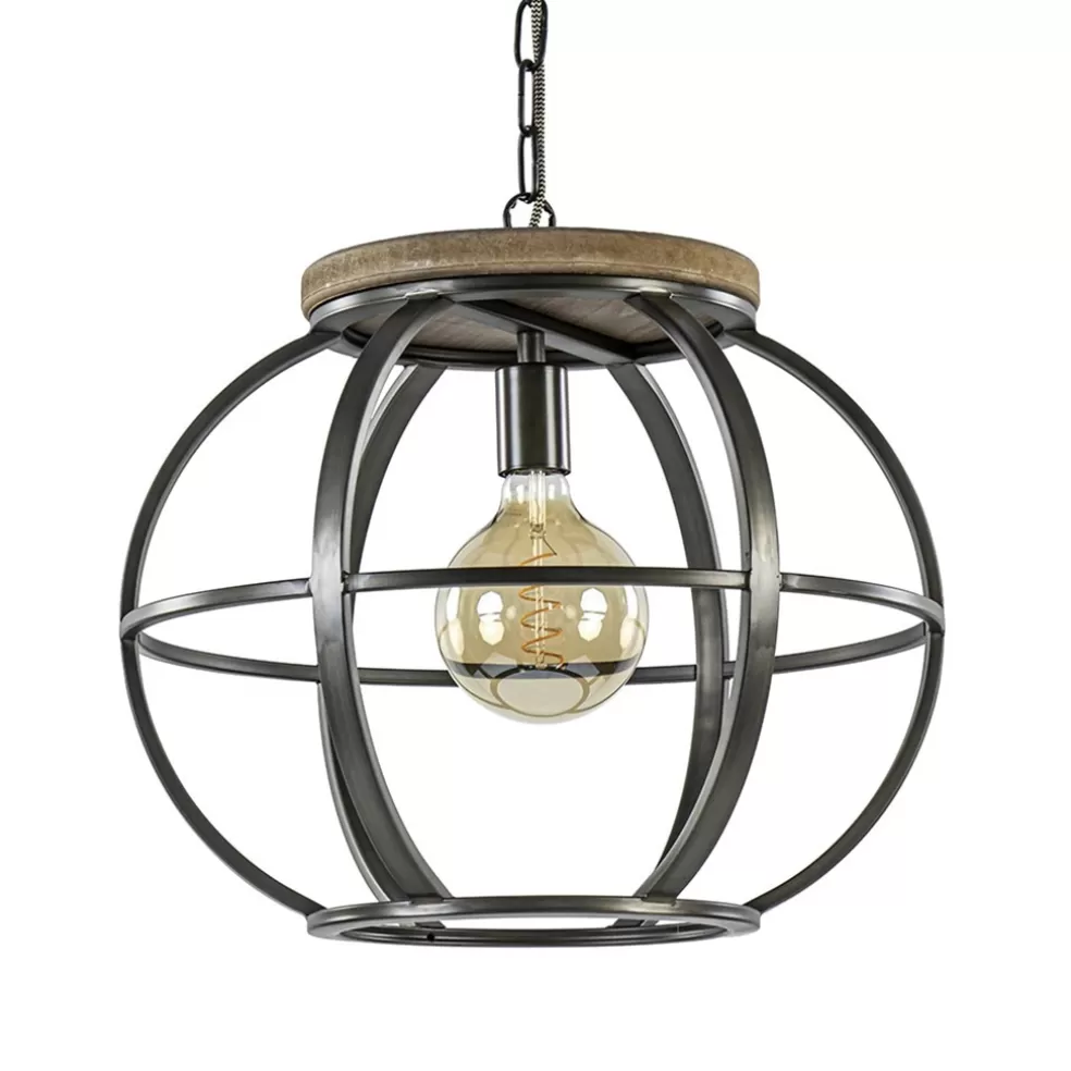 Outlet Straluma Hanglamp zwart industrieel open frame