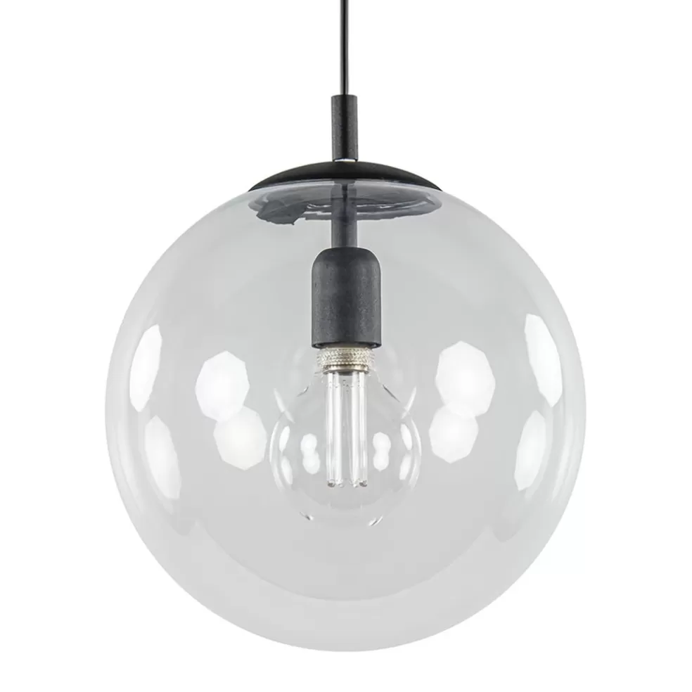 Best Sale Straluma Hanglamp zwart met helder glazen bol 30 cm