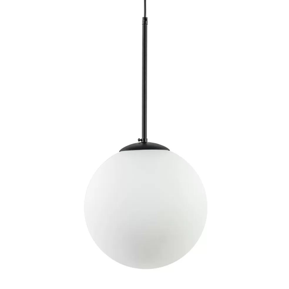 Best Straluma Hanglamp zwart met opaal wit glas 30 cm