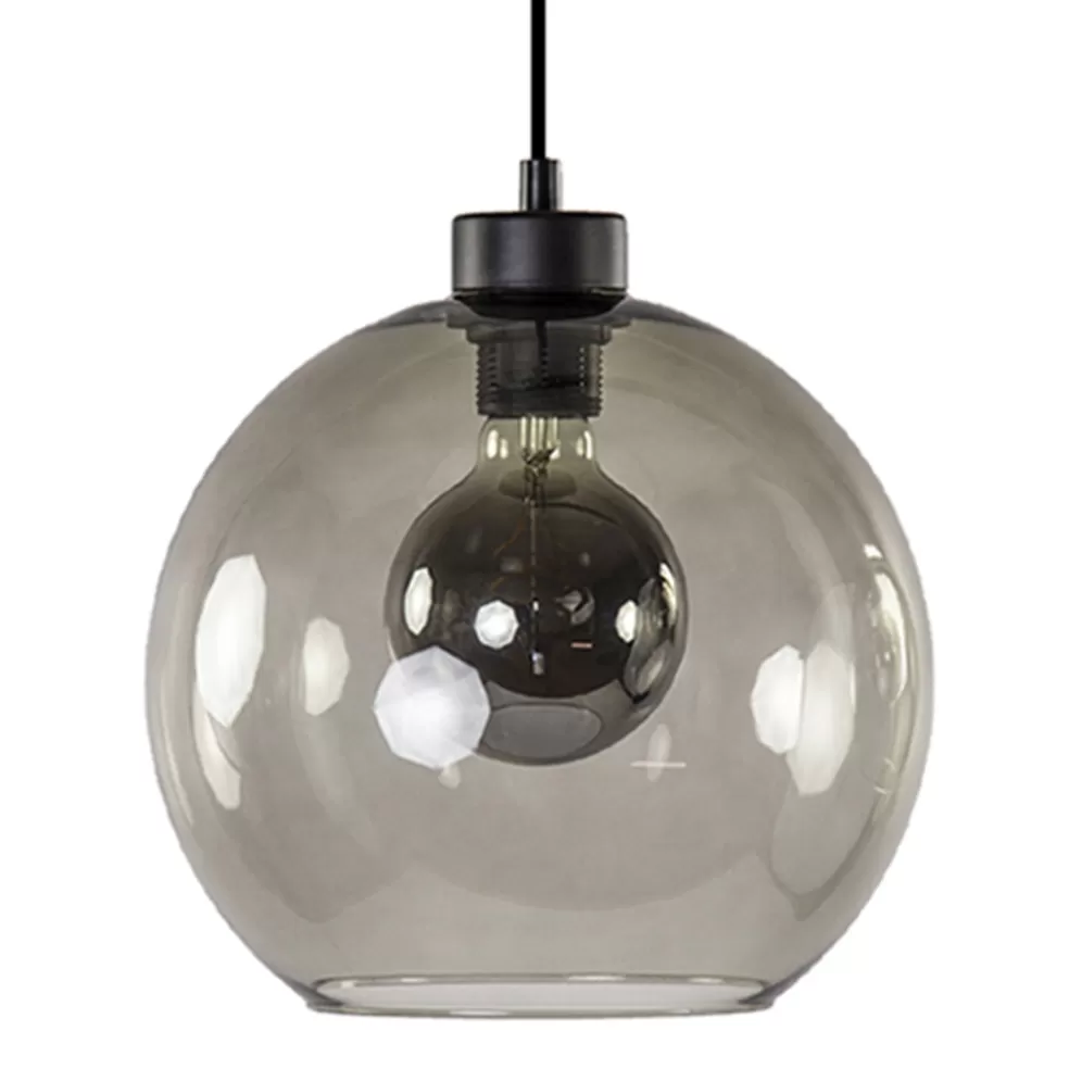 Discount Straluma Hanglamp zwart met smoke glas 25cm