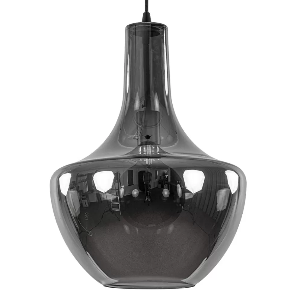 Store Straluma Hanglamp zwart met smoke glazen kap