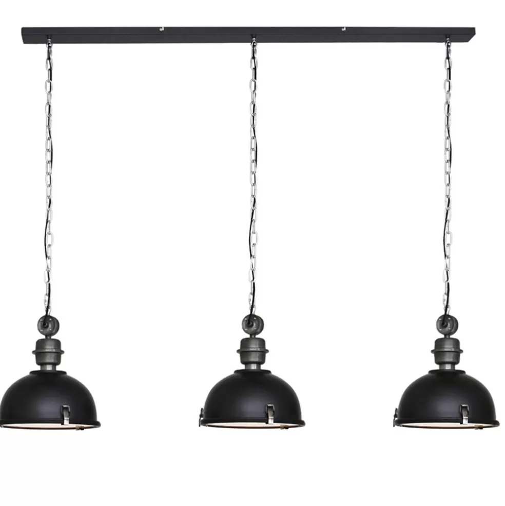 Outlet Straluma Industriële 3-lichts hanglamp bikkel mat zwart