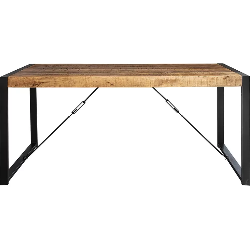 Fashion Straluma Industriële eettafel mangohout met zwart 160x90 cm