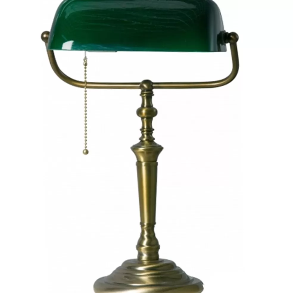 Sale Straluma Klassieke bankierslamp groen met Brons