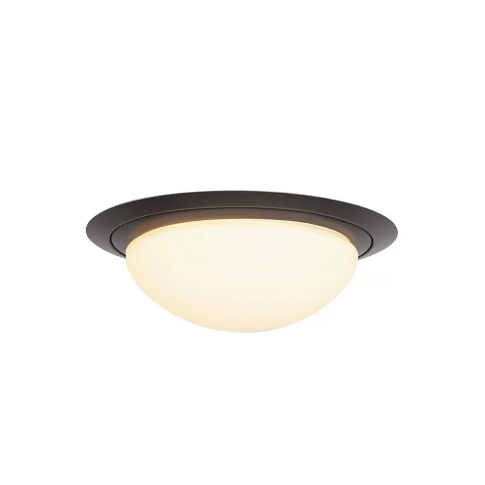 Best Sale Straluma Kleine LED plafondlamp zwart met wit glas IP44