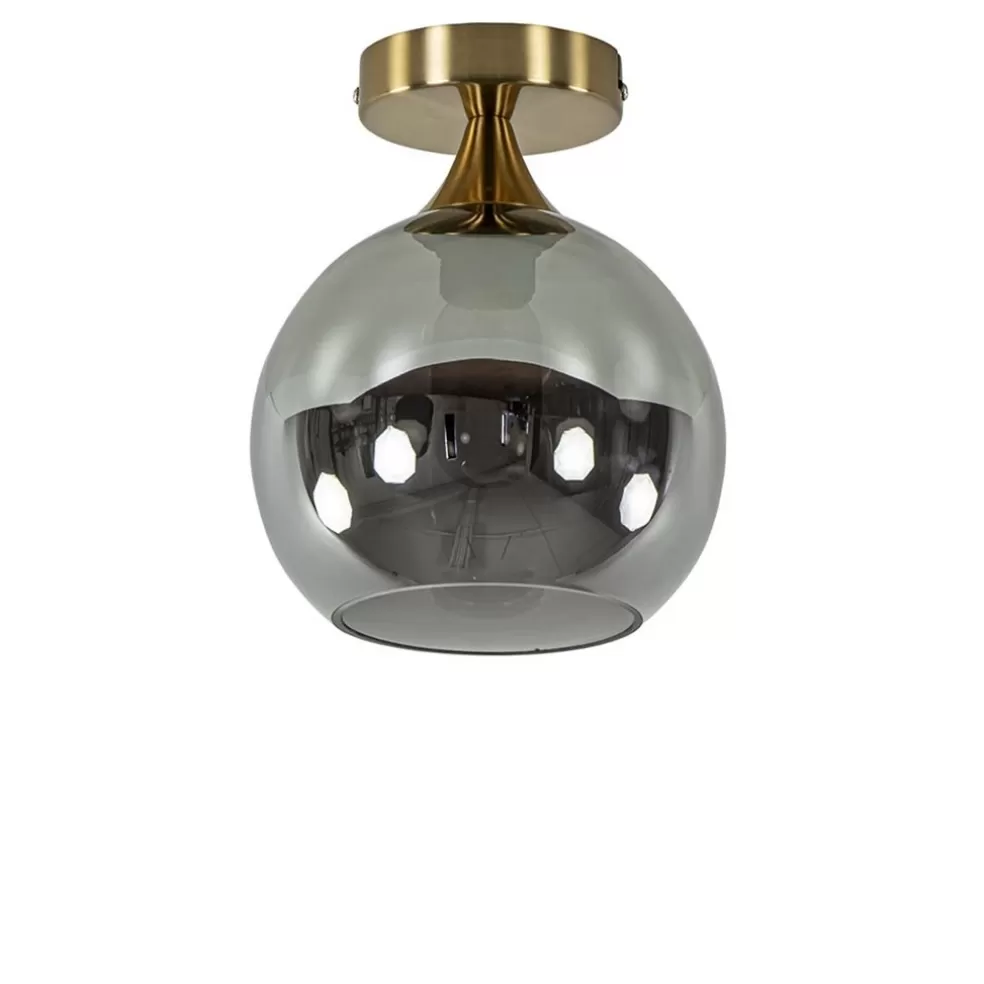 Fashion Straluma Kleine plafondlamp goud met smoke glas