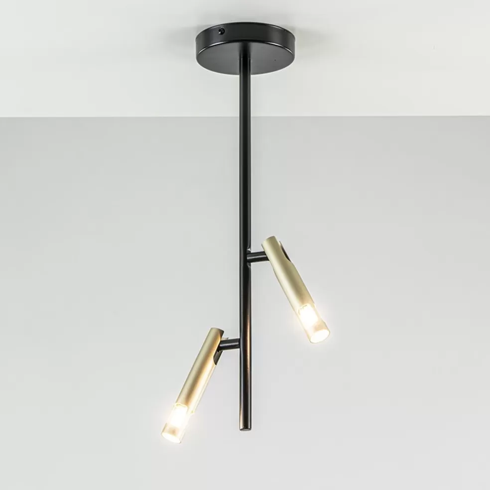 Cheap Straluma Landelijke plafondlamp zwart met goud G9