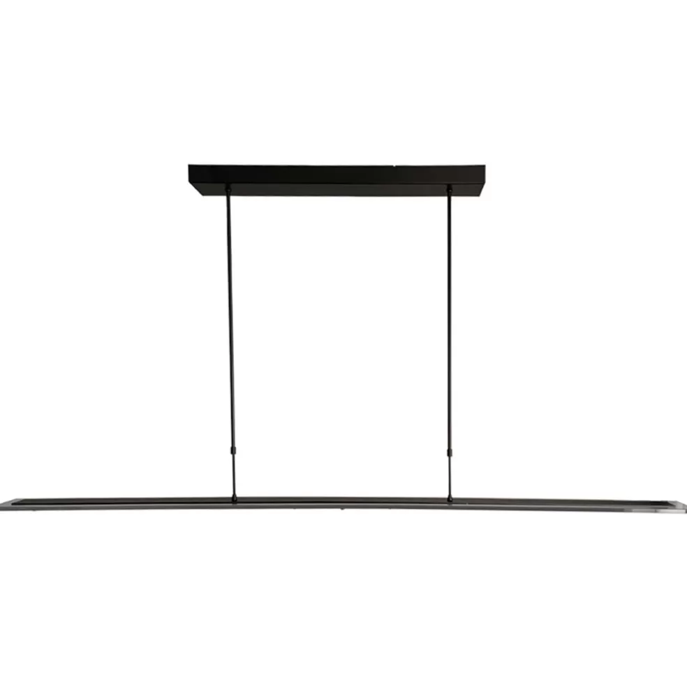 Clearance Straluma Langwerpige LED hanglamp zwart met smoke glas 170 cm