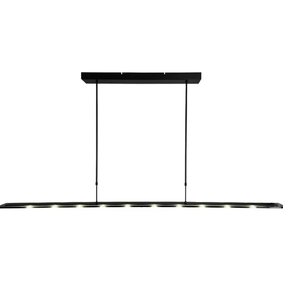 Clearance Straluma Langwerpige LED hanglamp zwart met smoke glas 170 cm