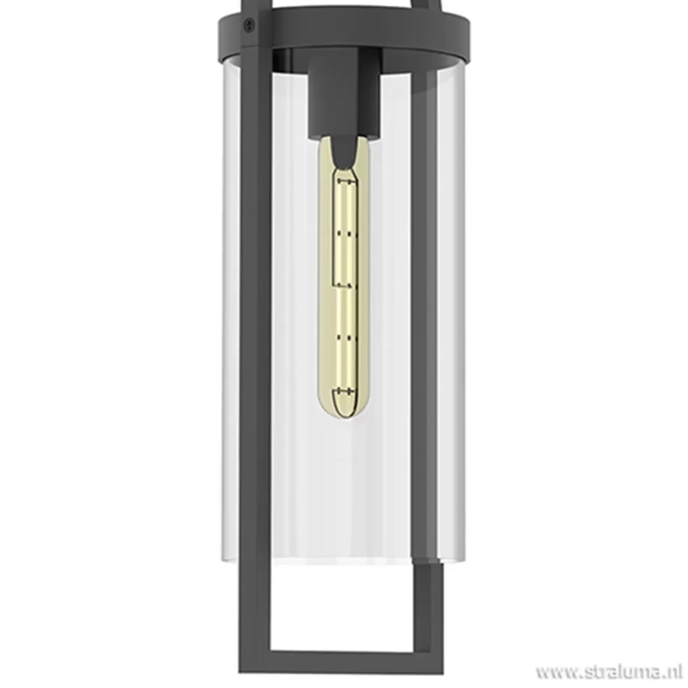 Discount Straluma Lantaarn buitenlamp antraciet met glas IP54