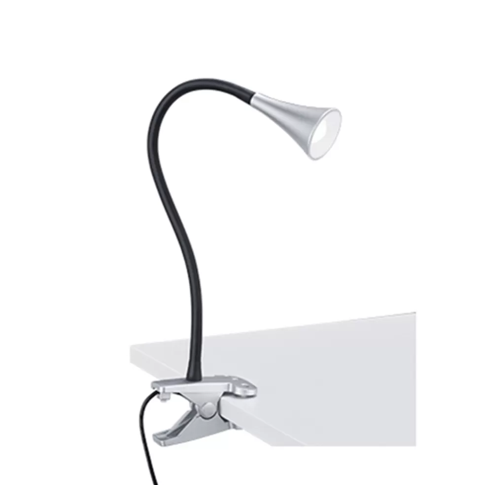 Online Straluma LED klemlamp/klemspot zwart met zilver