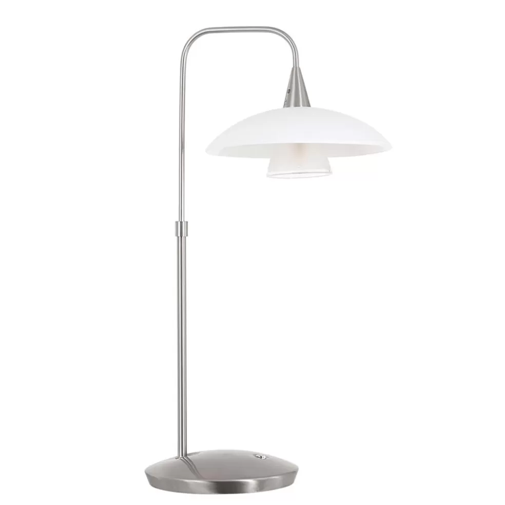 Fashion Straluma LED tafellamp staal met wit glas inclusief dimmer