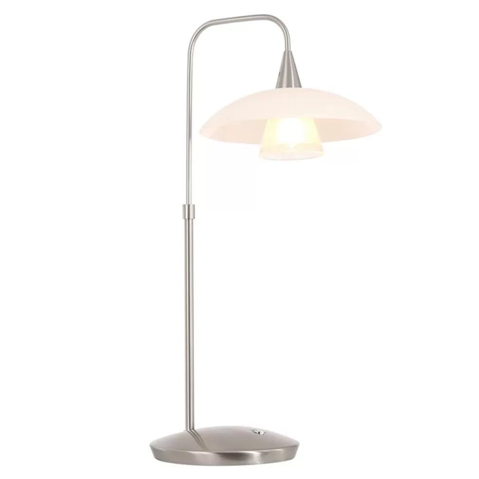 Fashion Straluma LED tafellamp staal met wit glas inclusief dimmer