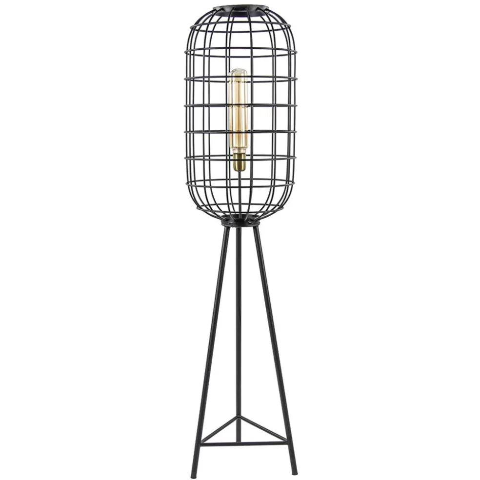 Outlet Straluma Light & Living vloerlamp Toah zwart met antiek brons