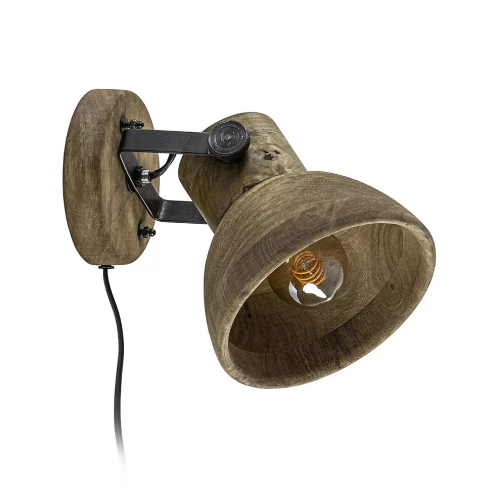 Clearance Straluma Light & Living wandlamp Ilanio hout met metaal