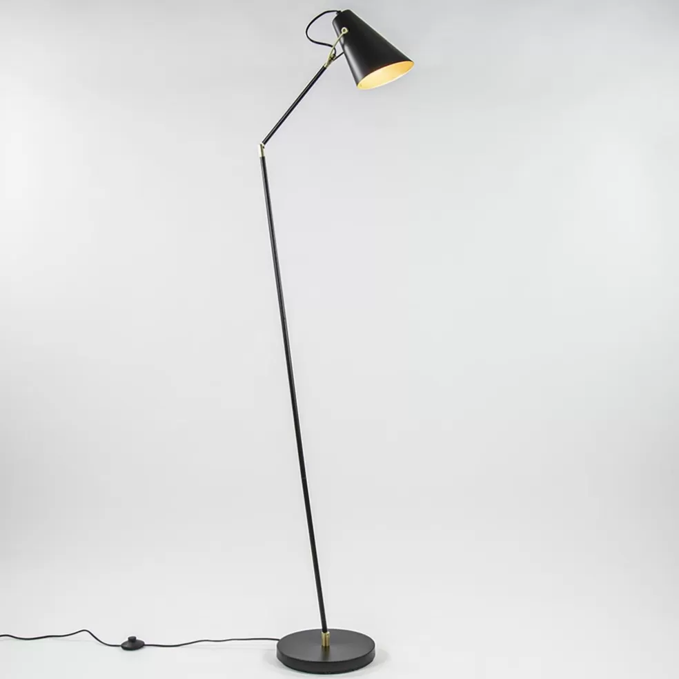 Shop Straluma Light and Living vloerlamp Barre zwart met goud verstelbaar