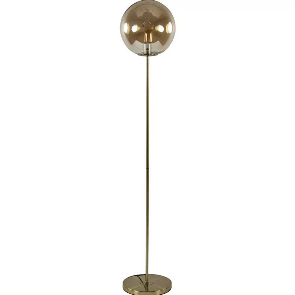 Best Sale Straluma Light and Living vloerlamp Medina goud met amber glas