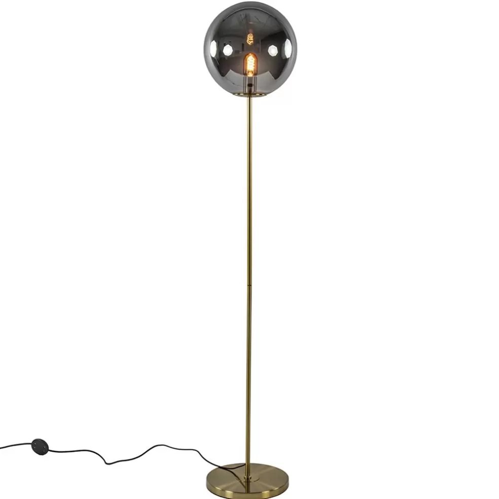 New Straluma Light and Living vloerlamp Medina goud met smoke glas