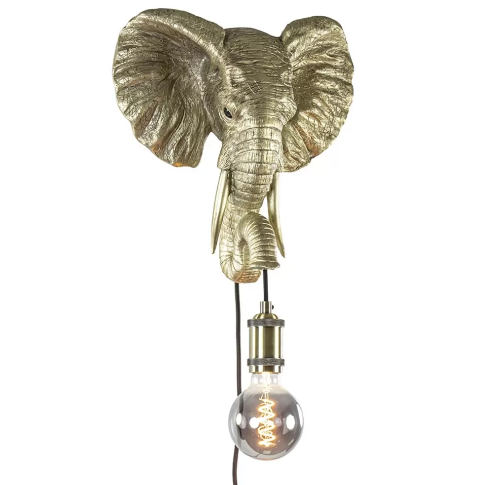 Online Straluma Light and Living wandlamp Elephant licht goud