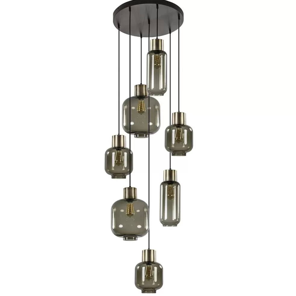 Cheap Straluma Luxe 7-lichts videlamp zwart/brons met smoke glas