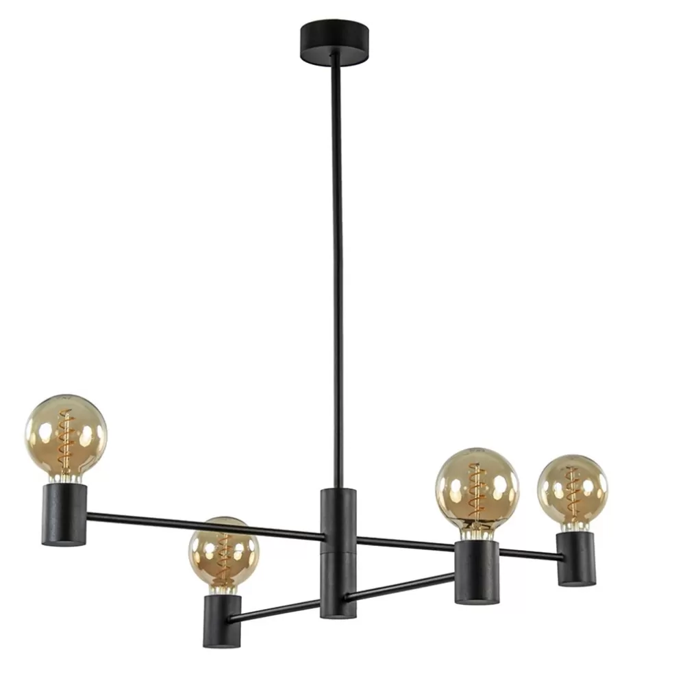 Fashion Straluma Mat zwarte 4-lichts hanglamp