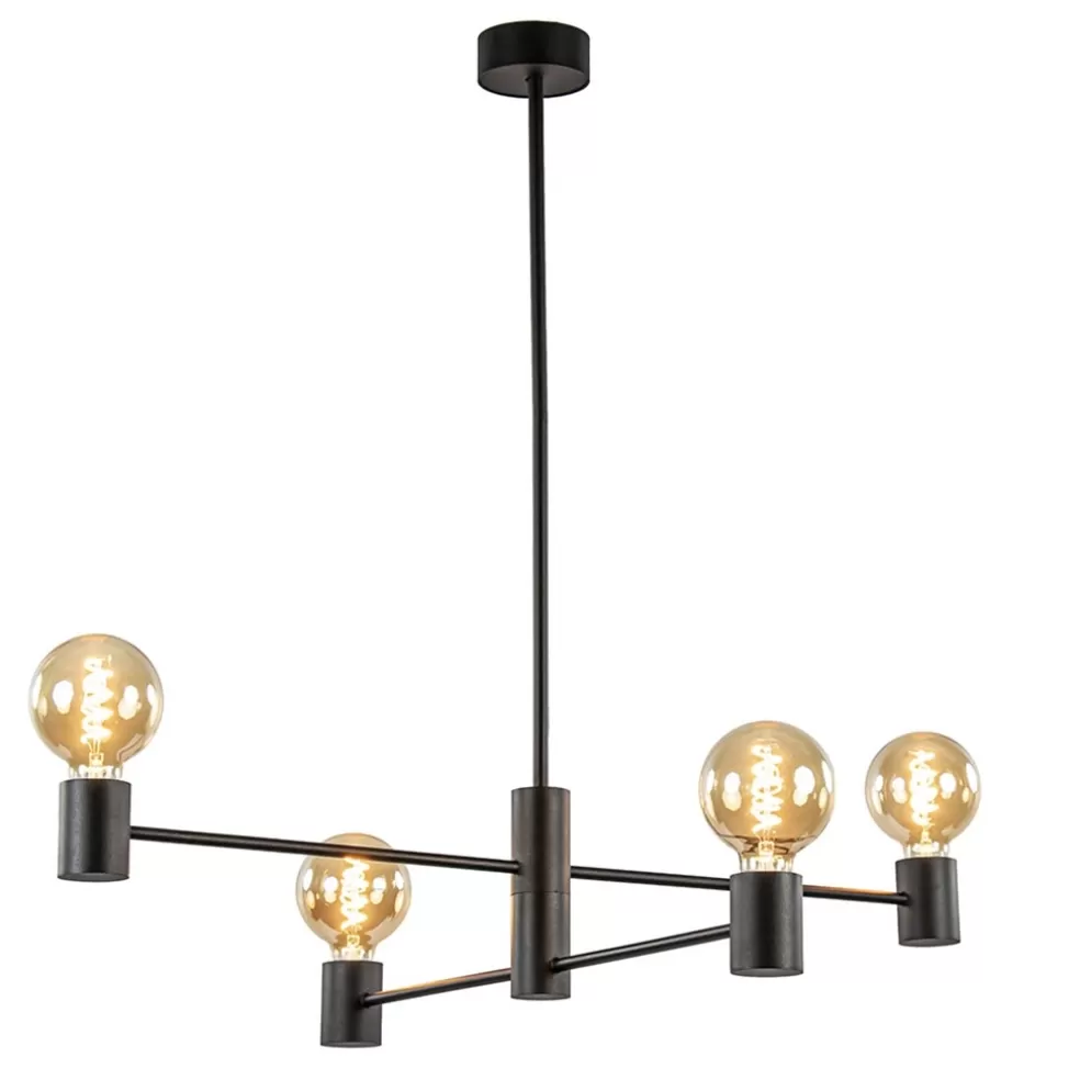 Fashion Straluma Mat zwarte 4-lichts hanglamp