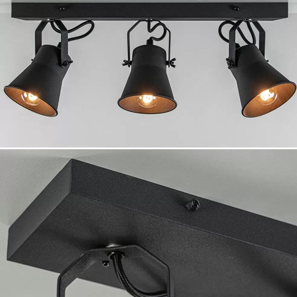 Outlet Straluma Metalen 3-l plafondlamp mat zwart verstelbaar