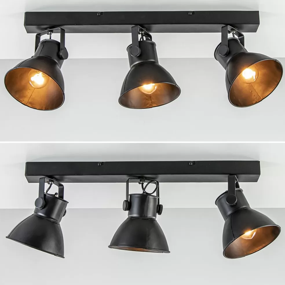 New Straluma Metalen 3-lichts plafondlamp ELiano mat zwart